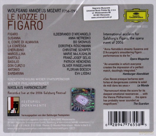 Anna Netrebko: Mozart:Le Nozze Di Figaro (Complete) [3CD]