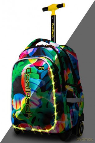 Plecak młodzieżowy na kółkach - Junior Led Rainbow leaves/Tęczowe liście