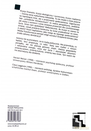Koniec Świata Jaki Znaliśmy Klimat Przyszłość I Szanse demokracji - Claus Leggewie, Harald Welzer [KSIĄŻKA]