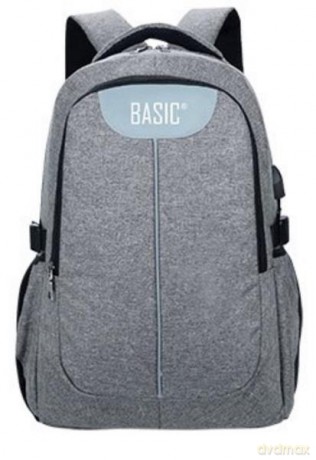 Plecak młodzieżowy z USB basic - szary