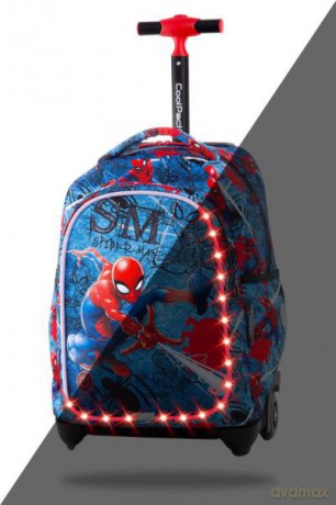 Plecak na kółkach LED Spiderman denim 52304