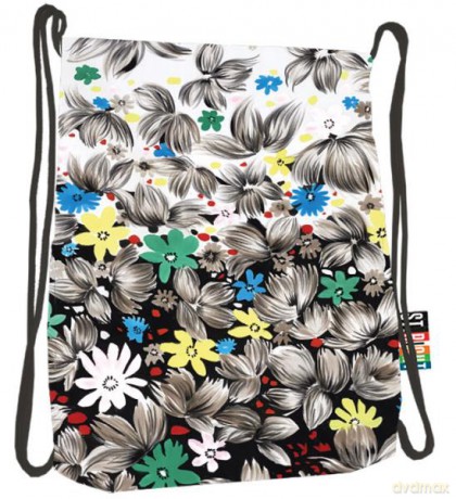 Plecak na sznurkach Stright SO-11 Flowers Black