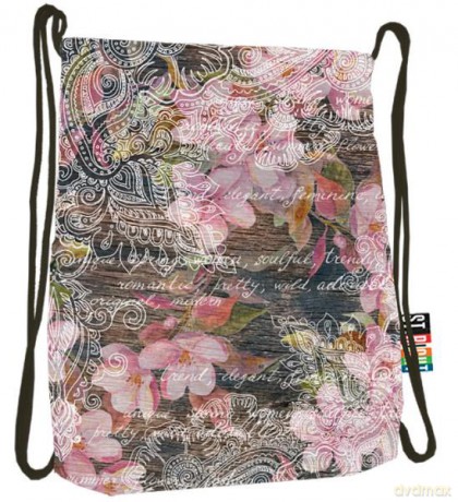 Plecak na sznurkach Stright SO-11 Flowers Pink