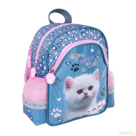 Plecak szkolno-wycieczkowy 12" trójkątny My Little Friend Kot I mkml