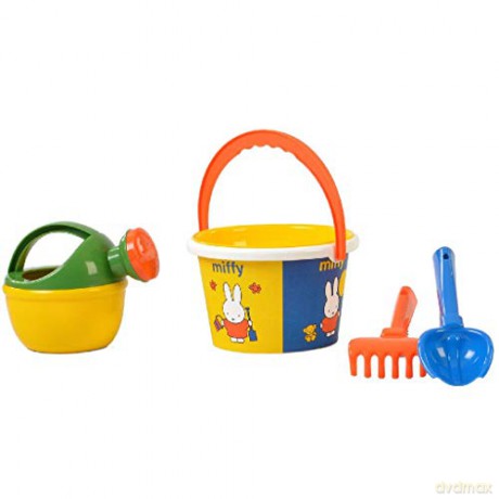 Polesie 64844 "Miffy-6" Zestaw Nr2: wiaderko średnie z nalepką + akcesoria (szufelka, grabki, konefka)