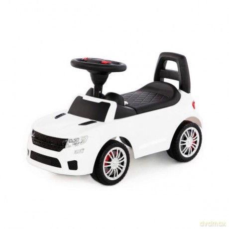 Polesie 84606 Samochód-jeździk "SuperCar" Nr6 z sygnałem dźwiękowym (biały)