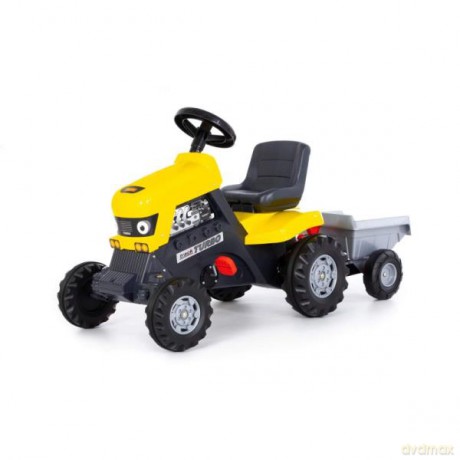Polesie 89328 Traktor jeździk na pedały "Turbo" z naczepą żółty