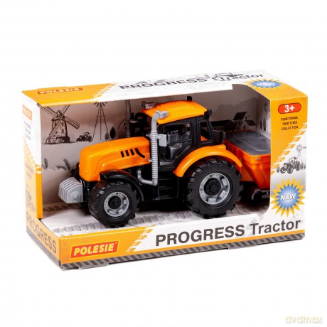 Polesie 91246 Traktor "Progress" inercyjny pomarańczowy w pudełku