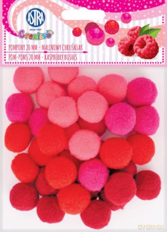 Pompony 20 mm - Malinowy Chruśniak