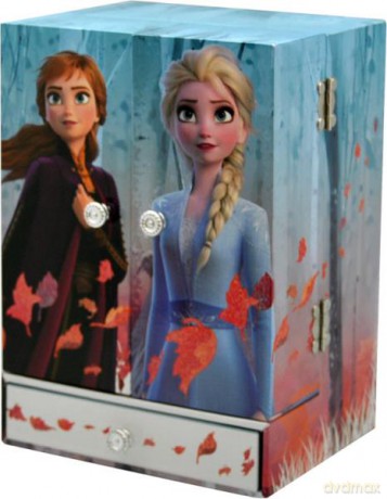 Pudełko na biżuterię z lusterkiem, brokatem i dźwiękami Frozen 2 WD20736 Kids Euroswan