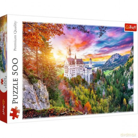 Puzzle 500 el. Widok na zamek Neuschwanstein Niemcy 37427 [PUZZLE]