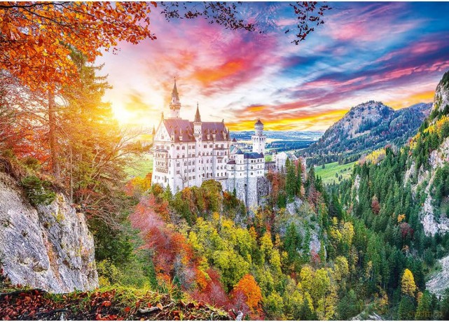 Puzzle 500 el. Widok na zamek Neuschwanstein Niemcy 37427 [PUZZLE]