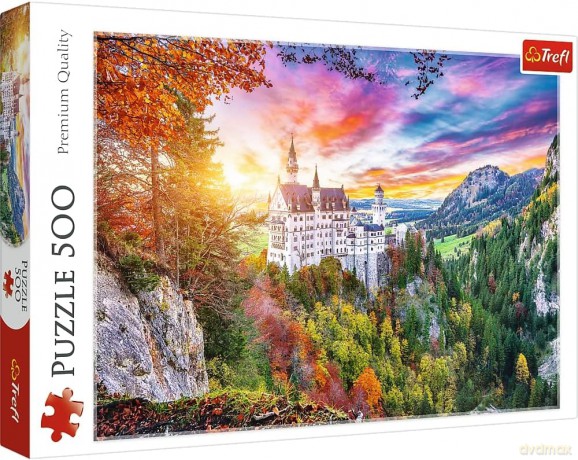 Puzzle 500 el. Widok na zamek Neuschwanstein Niemcy 37427 [PUZZLE]