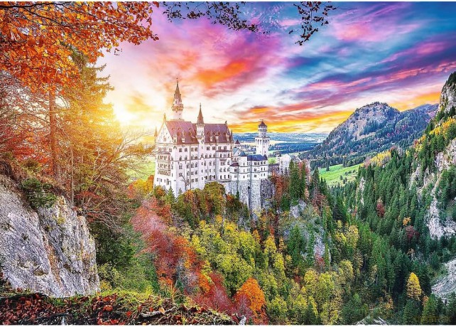 Puzzle 500 el. Widok na zamek Neuschwanstein Niemcy 37427 [PUZZLE]