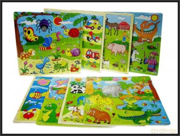 Puzzle drewniane 30x30 cm 8 wzorów ZQ1001/15 [PUZZLE]