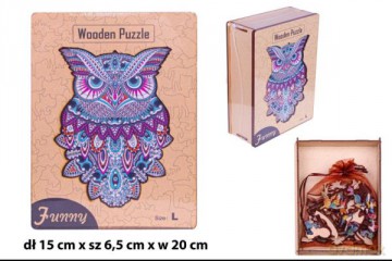 Puzzle drewniane 3D SOWA skrzynka 183el rozmiarL 1006103 [PUZZLE]
