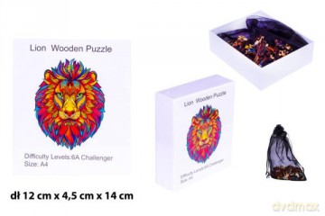 Puzzle drewniane Lew pudełko 1006108 [PUZZLE]