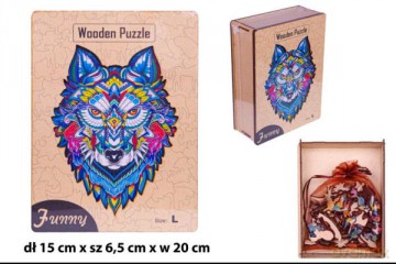 Puzzle drewniane Wilk skrzynka 183el. 1006086 [PUZZLE]