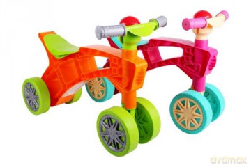 Rowerek biegowy czterokołowy (2 kółka z przodu) TechnoK 3824 mix.