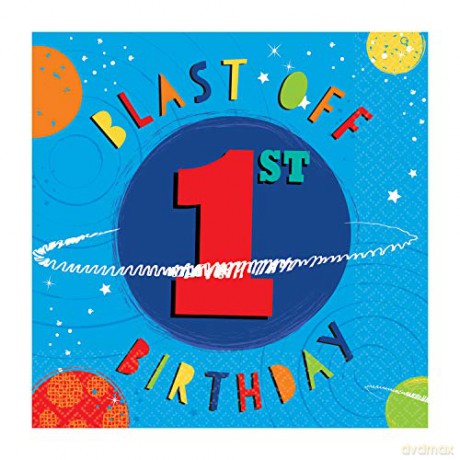 Serwetki Blast off 1 urodziny 33x33 cm 16 szt 5122783