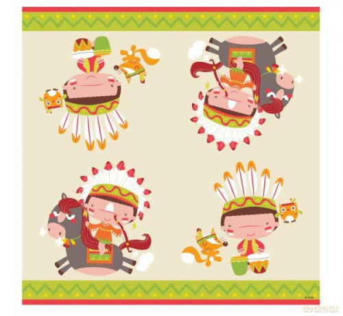Serwetki papierowe "Indiańskie Party",rozm. 33x33 cm, 20 szt