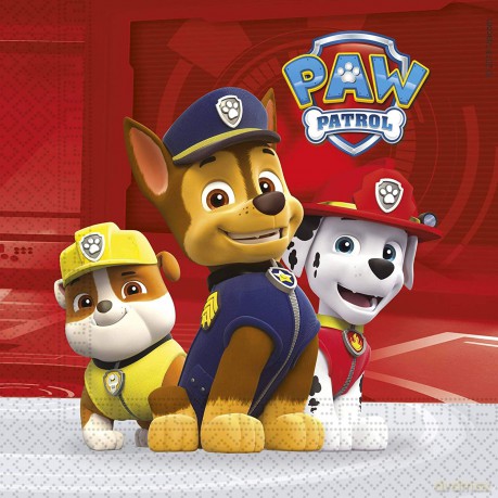 Serwetki papierowe "Paw Patrol - Ready For Action", rozm, 33 x 33 cm, 20 szt