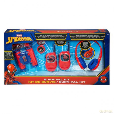 Spiderman Zestaw przygoda 5w1: latarka, kompas, lornetka, walkie talkie, słuchawki SM-V302 eKids