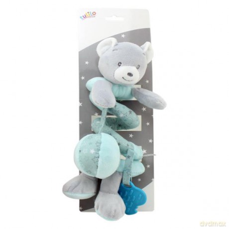 Sprężynka pluszowa z dodatkami miś miętowy/różowy 30 cm