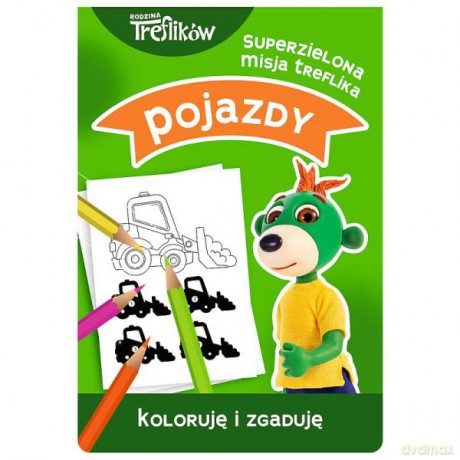 Superzielona misja Treflika. Koloruję i zgaduję. Pojazdy 43089