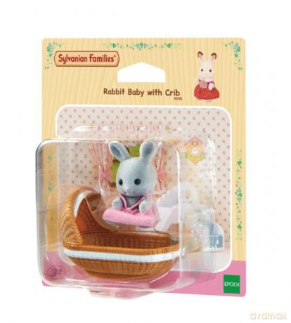 SYLVANIAN Dziecko Królik z łóżeczkiem 04558 [FIGURKA]