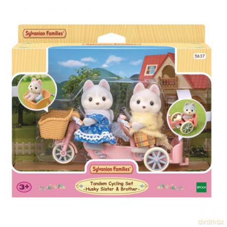 Sylvanian Families Tandem Pieski Husky na rowerze zestaw z figurkami 5637 [FIGURKA]