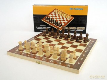Szachy drewniane 30x16x3 cm 166615 [GRA]