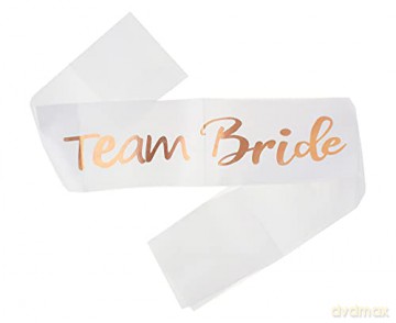 Szarfa wieczór panieński Team bride różowo-złota