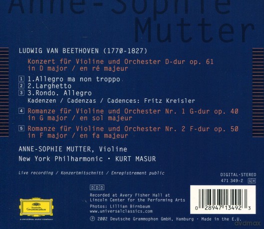 Anne Sophie Mutter: Beethoven Violin Cto.2002 [CD]