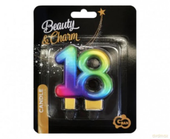 Świeczka B&C cyferka 18 Galaxy 7,5 cm SF-S18G