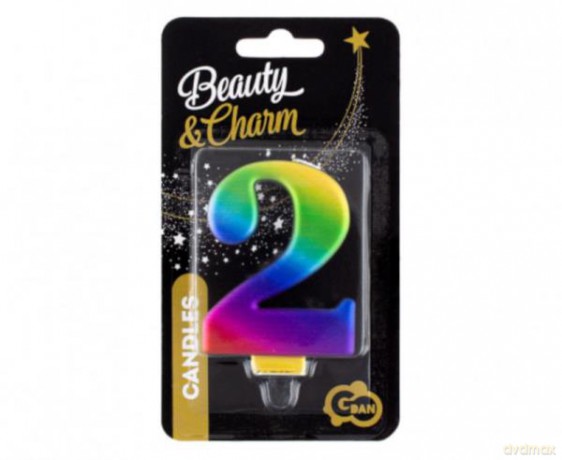 Świeczka B&C cyferka 2 Galaxy 8 cm PF-SCG2