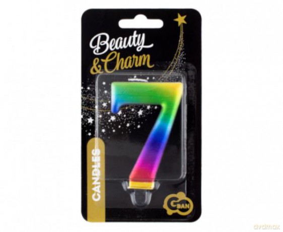 Świeczka B&C cyferka 7 Galaxy 8 cm PF-SCG7