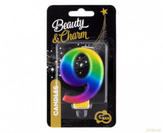 Świeczka B&C cyferka 9 Galaxy 8 cm PF-SCG9