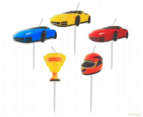 Świeczki pikery "Wyścigi samochodowe"