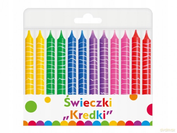 Świeczki urodzinowe "Kredki", 12/12, 8 cm