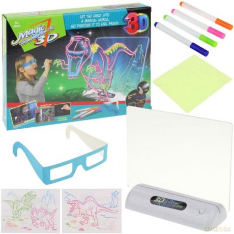 Tablica LED 3D Dinozaury