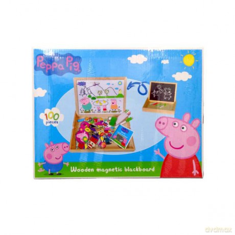 Tablica magnetyczna dwustronna Świnka Peppa 100 el.ementów