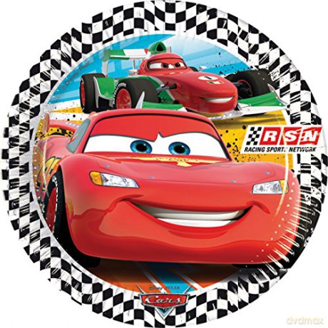 Talerzyki papierowe "Cars RSN" 20 cm, 8 szt. 81785