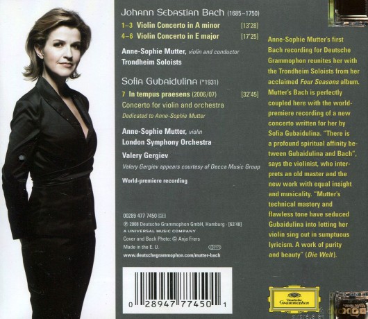 Anne Sophie Mutter: In Tempus Praesens Bach/Gubajdulina [CD]
