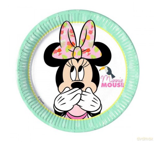 Talerzyki papierowe "Minnie Tropical Disney", 20 cm 8szt