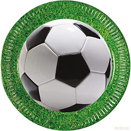 Talerzyki papierowe Football Party, next generation, 23 cm, 8 szt. (plastik-free)
