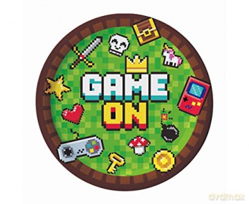 Talerzyki papierowe Game On, 18 cm 6 sztuk