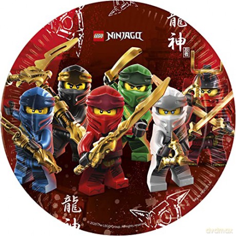 Talerzyki papierowe Lego Ninjago, next generation, 23 cm, 8 szt. (plastik-free)