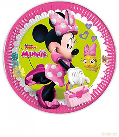 Talerzyki papierowe Minnie Happy Helpers, next generation, 23 cm, 8 szt. (plastik-free)