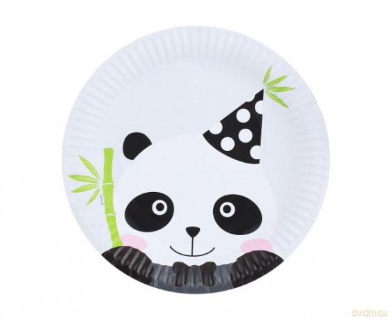 Talerzyki papierowe PANDA 18 cm 6 szt.